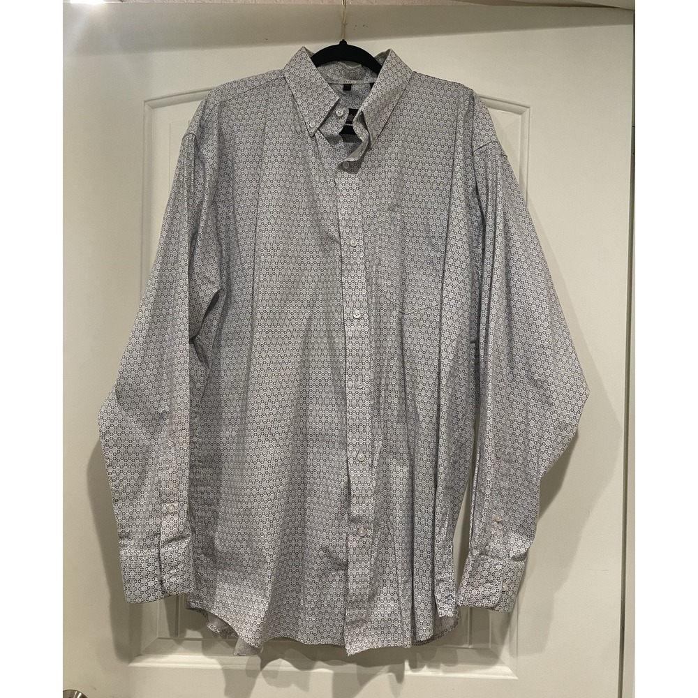 Rafter C Pro Flex 45 Pearl Snap Western Shirt‎ Men's Size XL Blue